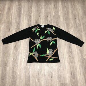 Vintage Koala Knit Sweater Crewneck Rainforest The Quacker Factory Size Medium